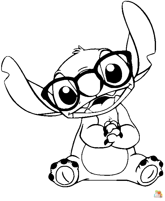 Happy Stitch Coloring Pages 2