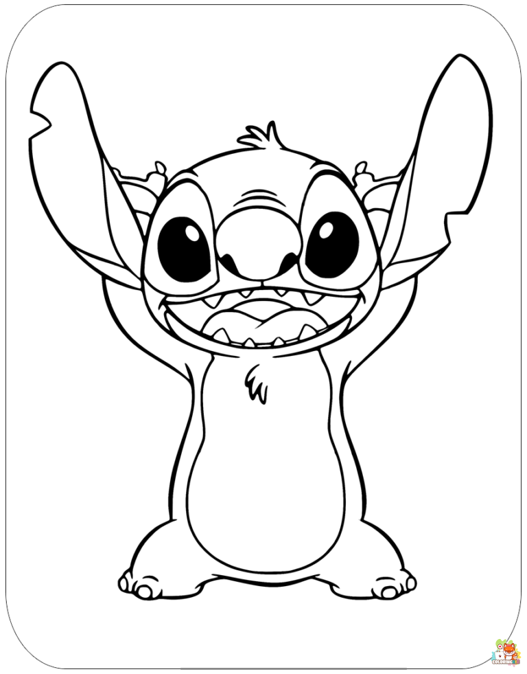 Happy Stitch Coloring Pages 3