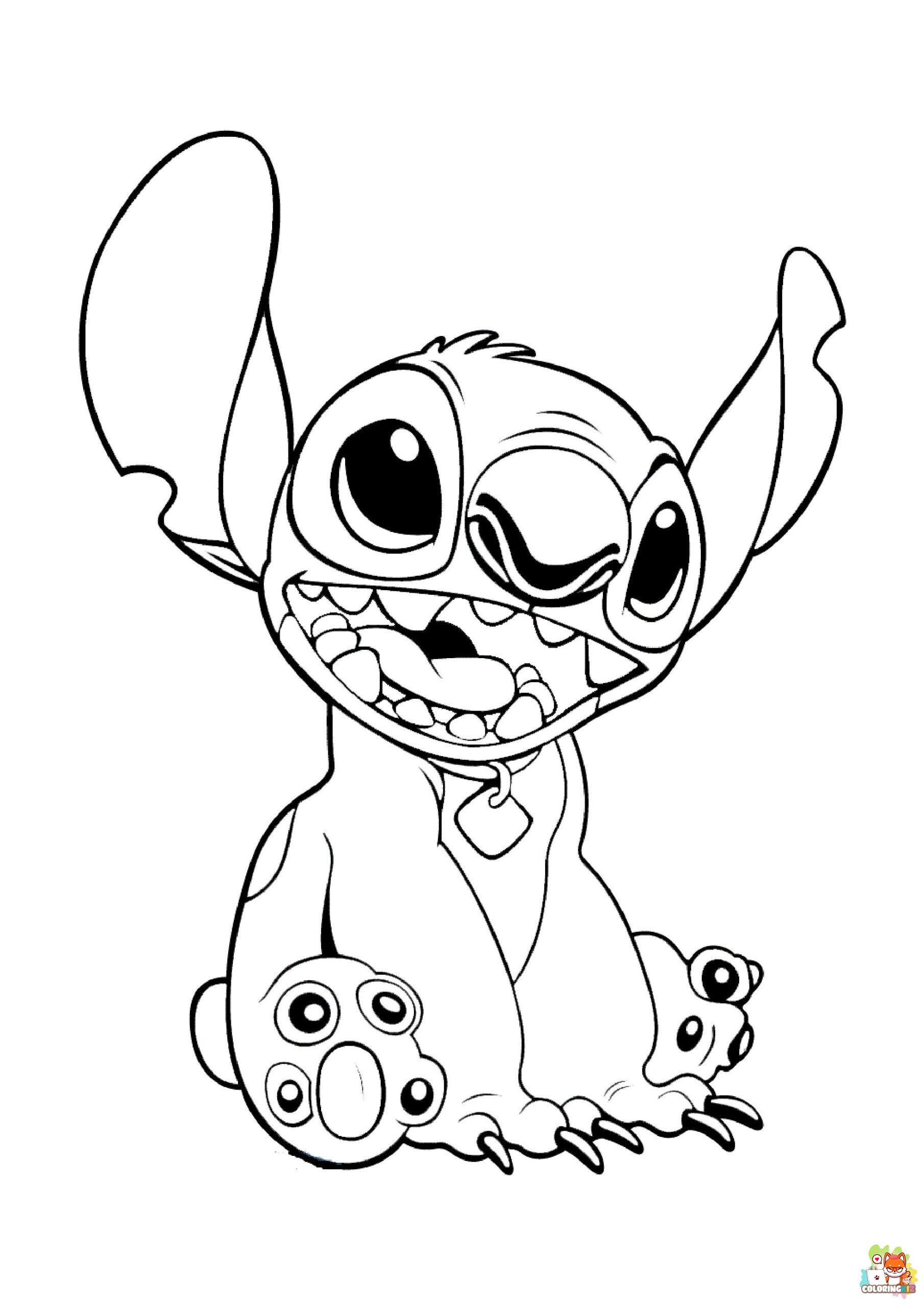 Happy Stitch Coloring Pages 3