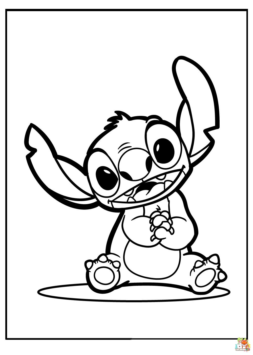 Happy Stitch Coloring Pages 4