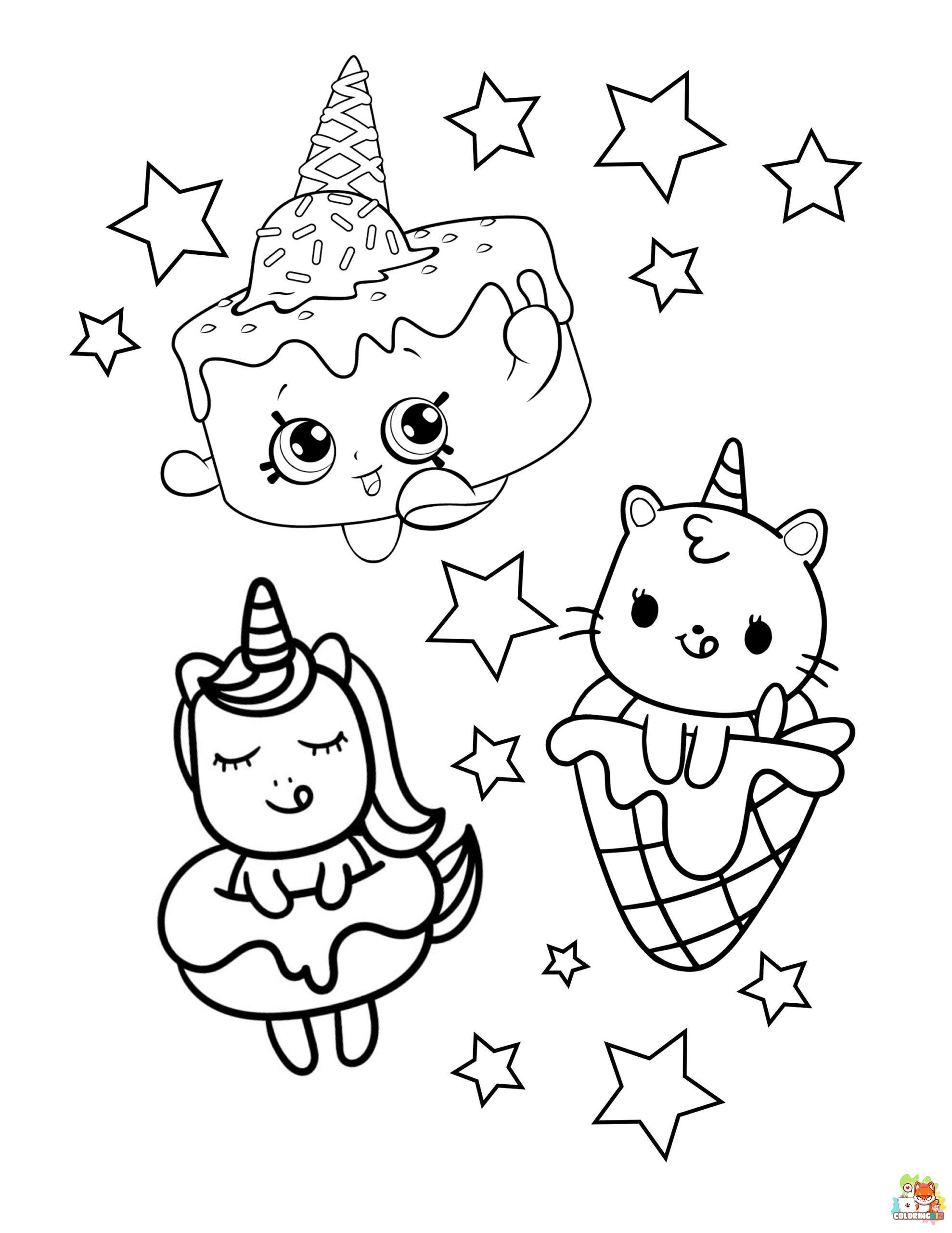 Ice Cream Unicorn Cat Coloring Pages 7