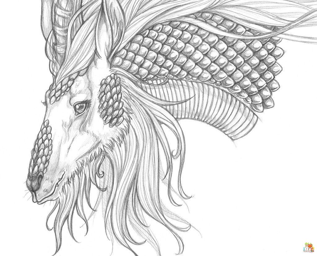 Kirin Chinese Unicorn Coloring Pages 2