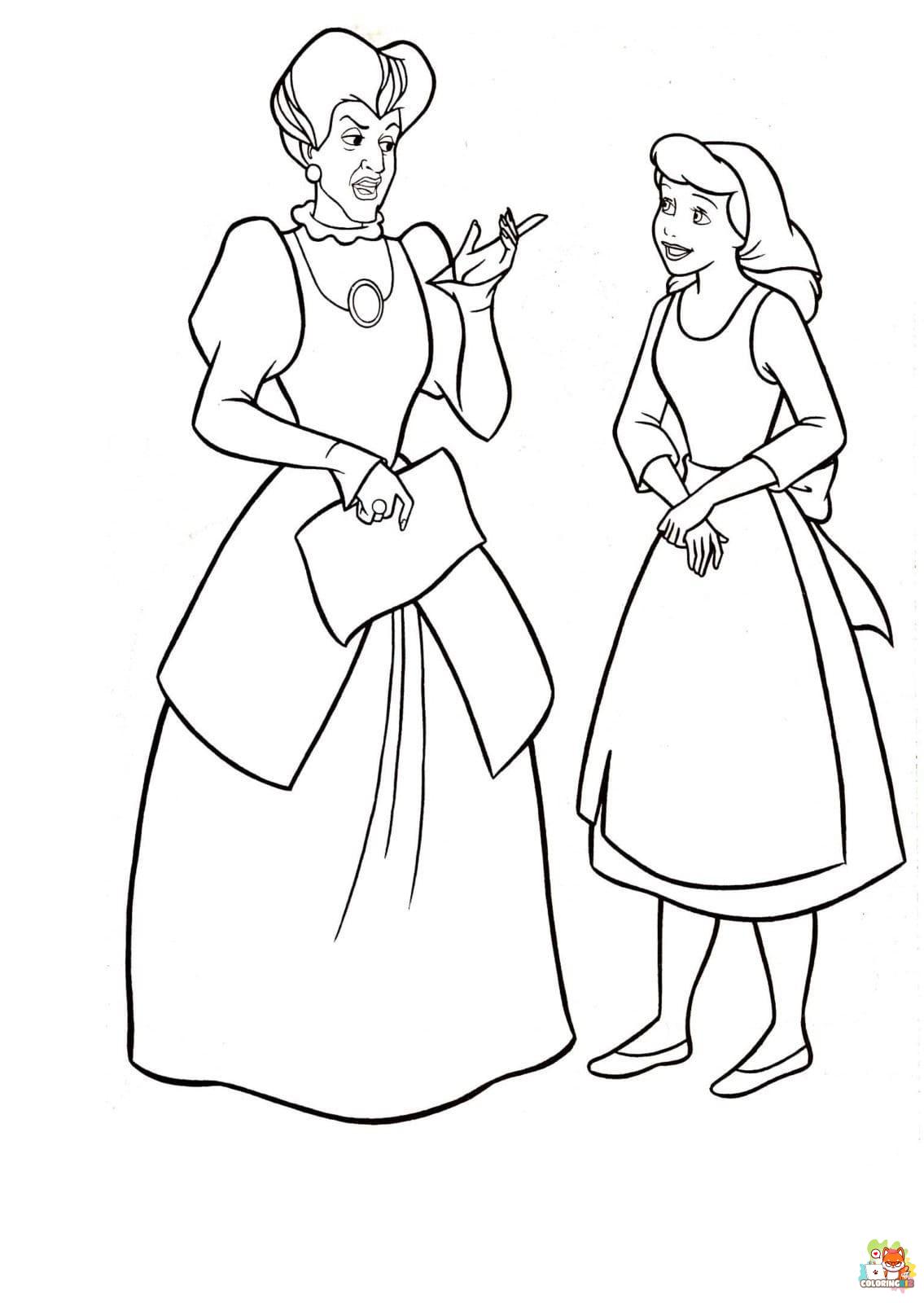 Lady Tremaine from Cinderella Coloring Pages 1