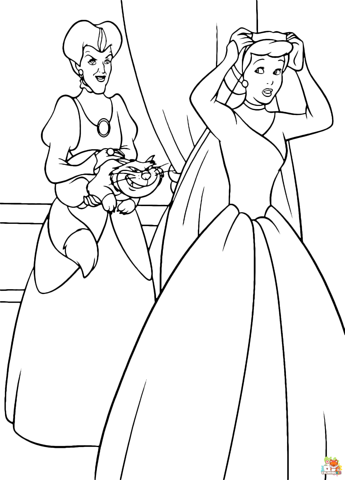 Lady Tremaine from Cinderella Coloring Pages 3