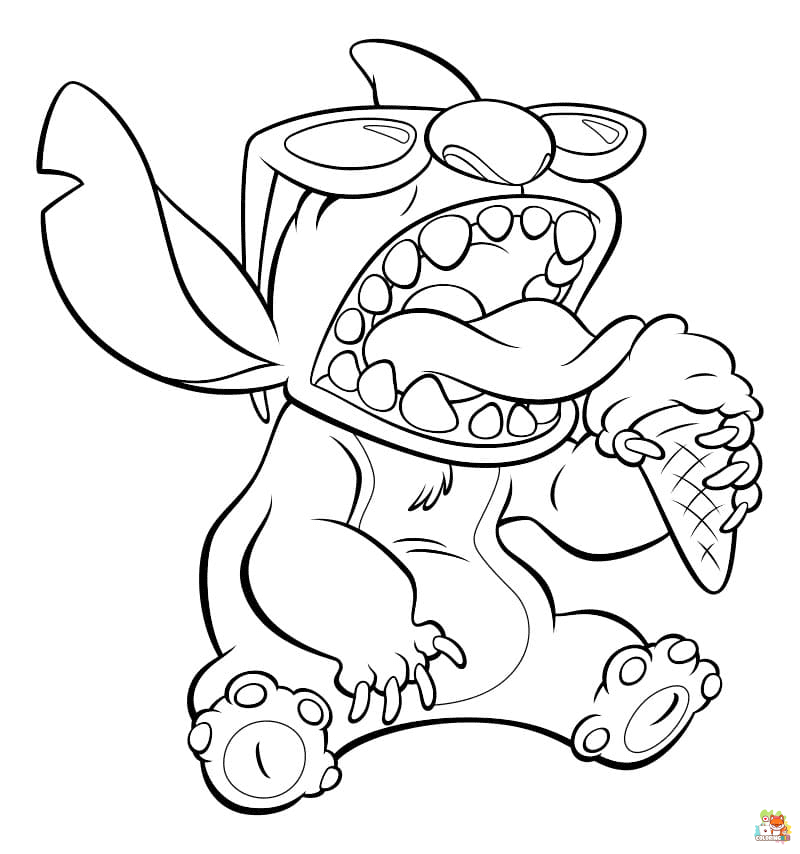 Lilo And Stitch Eating Ice Cream Coloring Pages 2