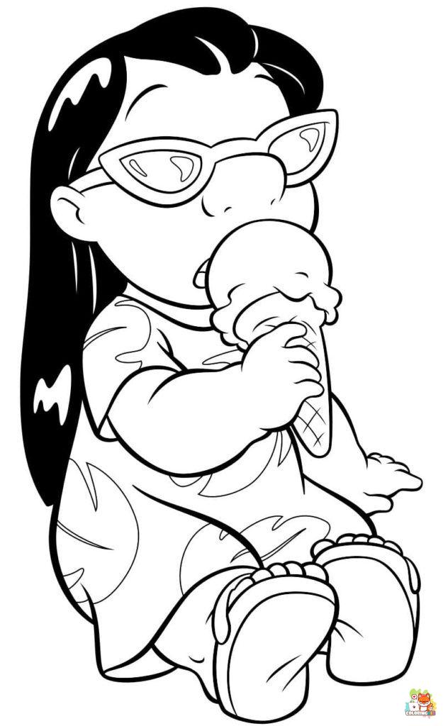 Lilo And Stitch Eating Ice Cream Coloring Pages 3