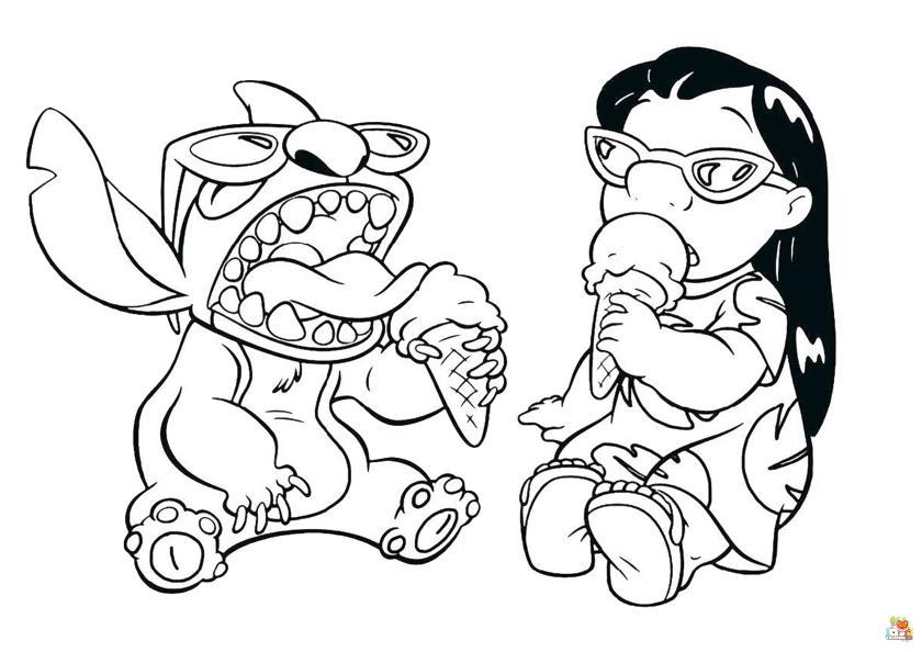 Lilo And Stitch Eating Ice Cream Coloring Pages 5