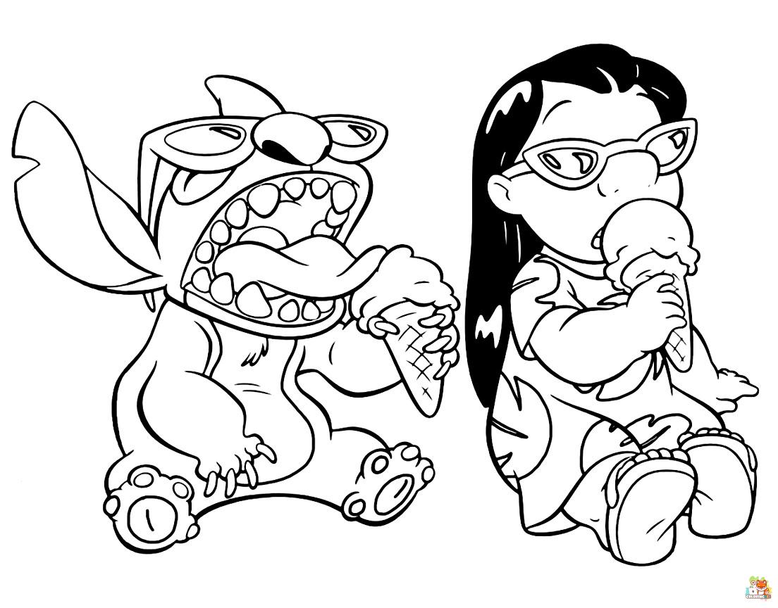 Lilo And Stitch Eating Ice Cream Coloring Pages 6