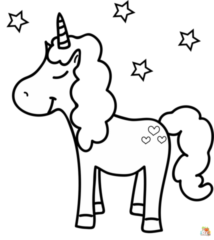 Little Unicorn Sleeping Coloring Pages 2