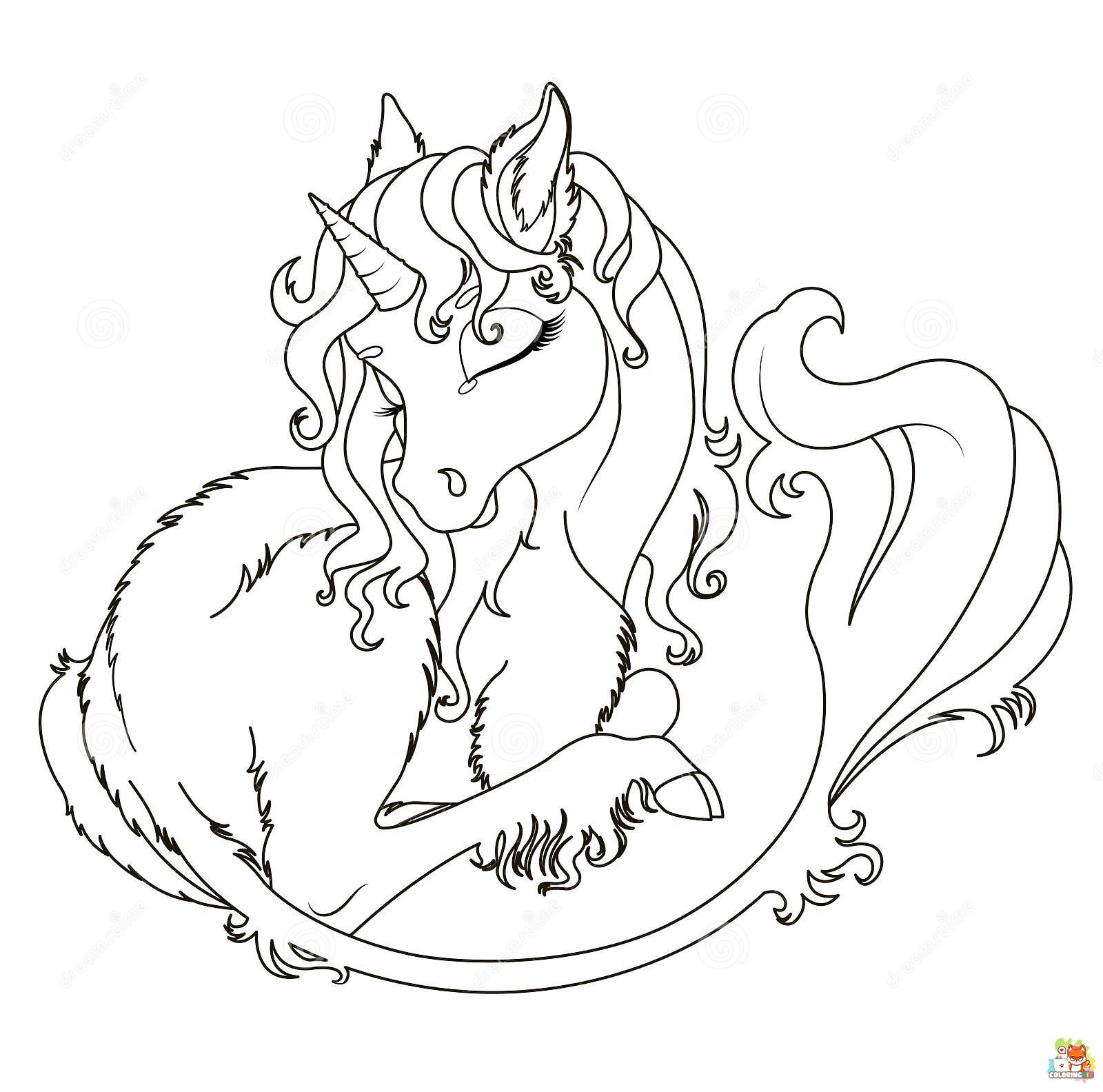Little Unicorn Sleeping Coloring Pages 4
