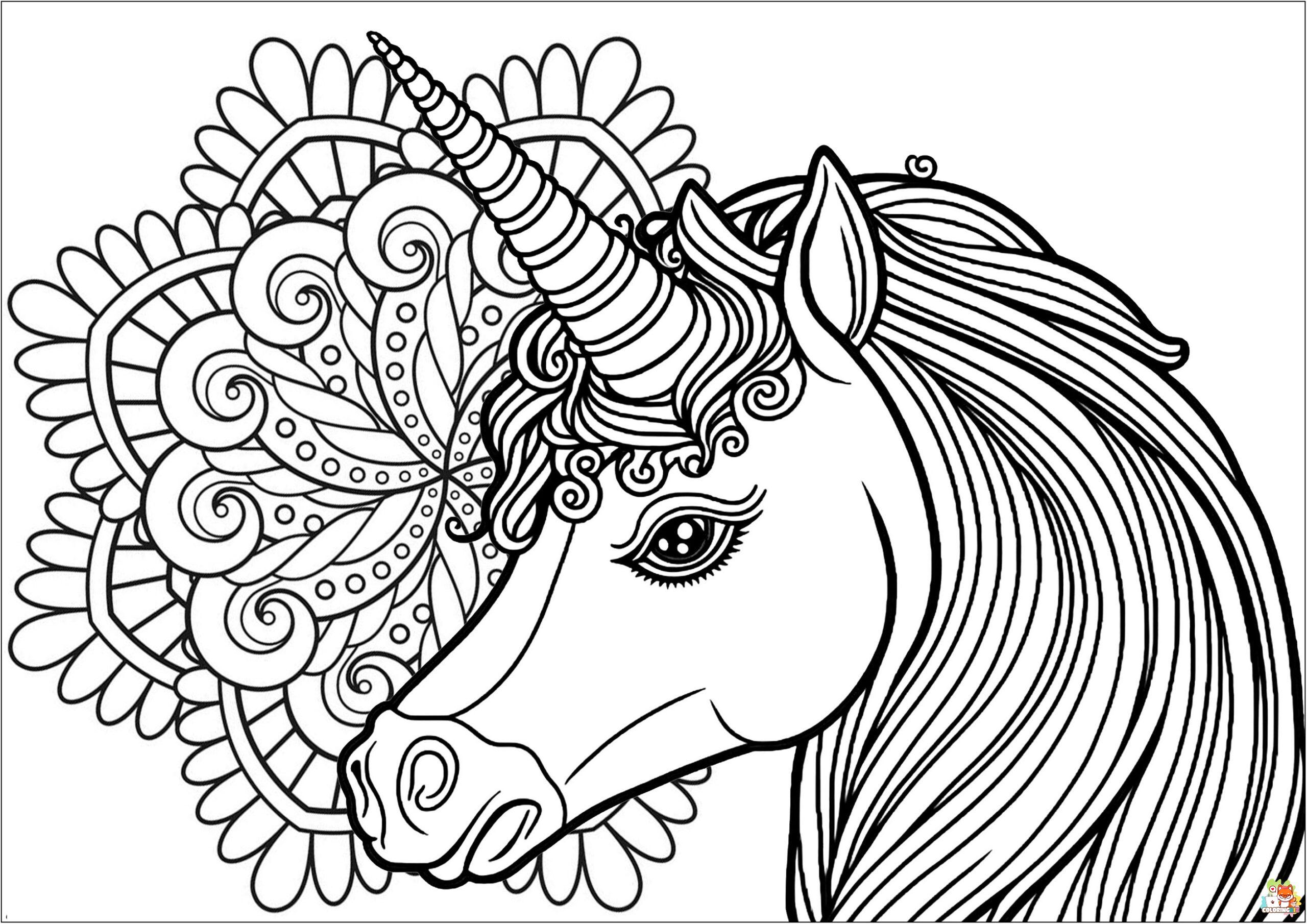 Mandala Unicorn Coloring Pages 8