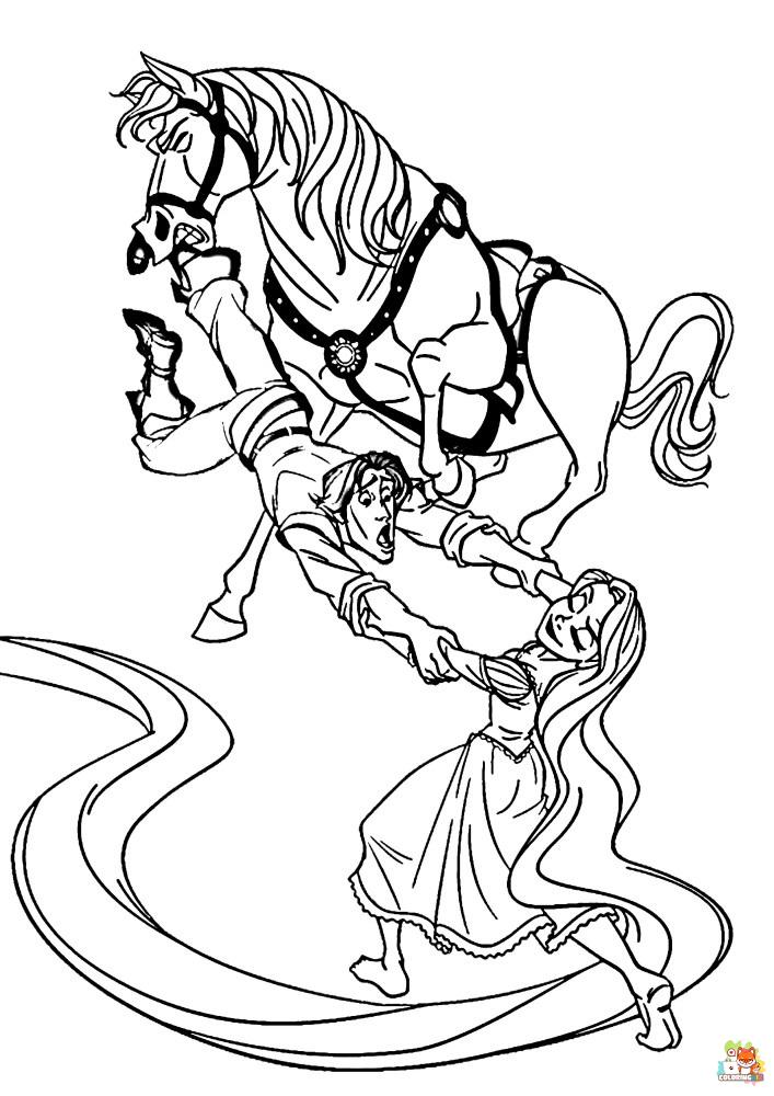 Maximus and Rapunzel Coloring Pages 1