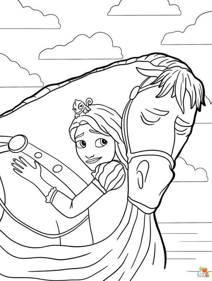 Maximus and Rapunzel Coloring Pages 4