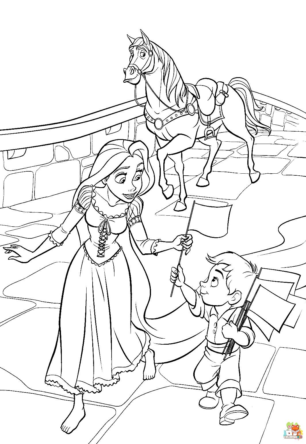 Maximus and Rapunzel Coloring Pages 5