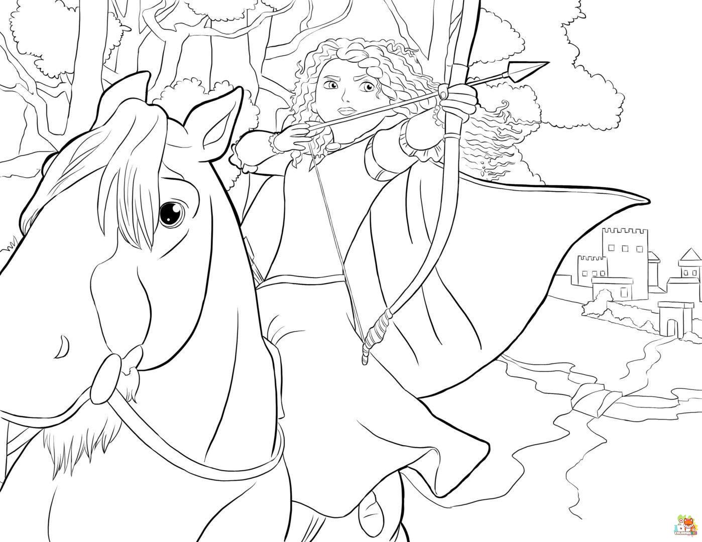 Merida With Angus Coloring Pages 4