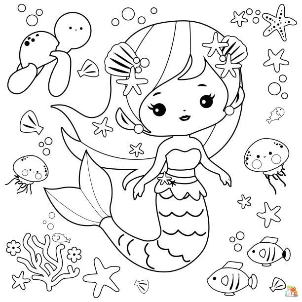 Mermaid Coloring Pages 11