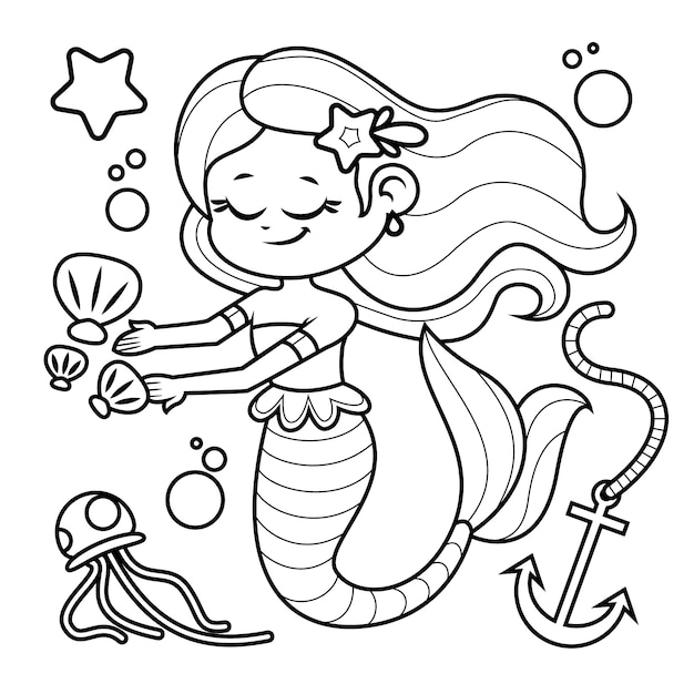Mermaid Coloring Pages 9
