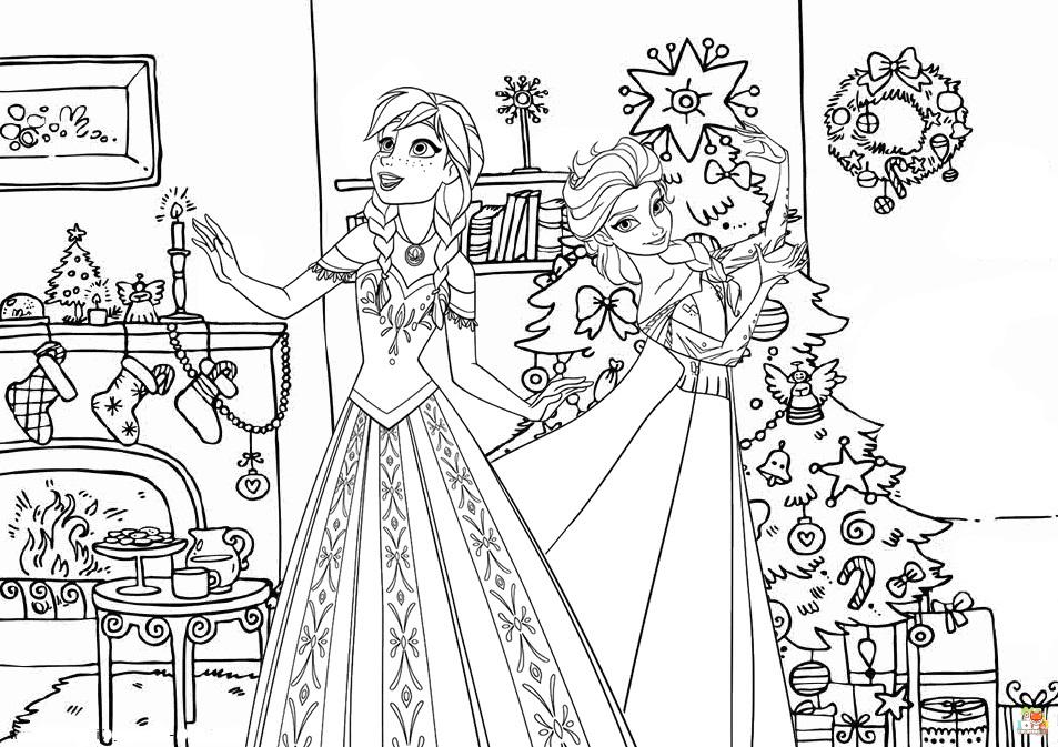 Merry Christmas With Elsa Coloring Pages 3