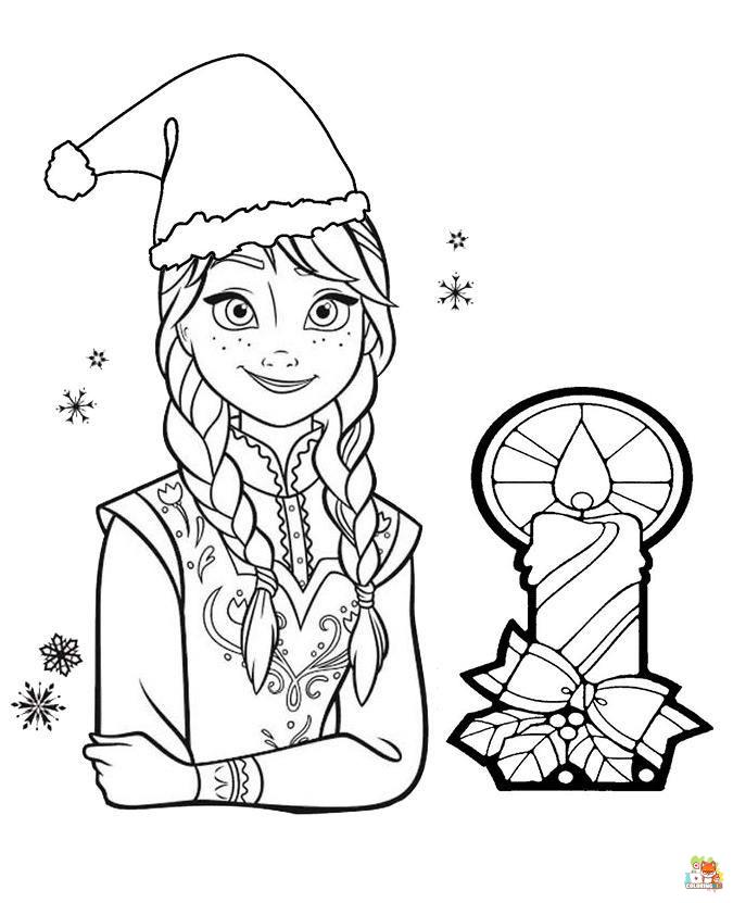 Merry Christmas With Elsa Coloring Pages 4
