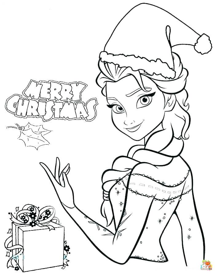 Merry Christmas With Elsa Coloring Pages 7
