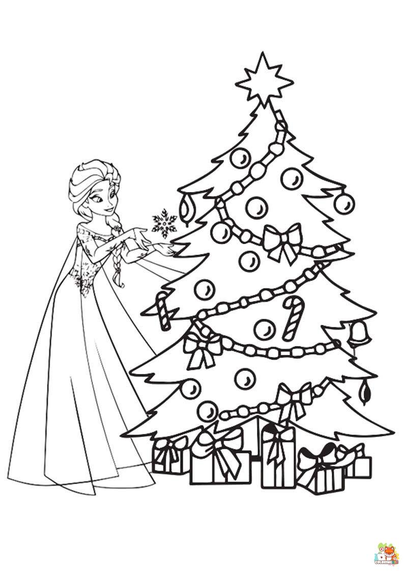 Merry Christmas With Elsa Coloring Pages 9
