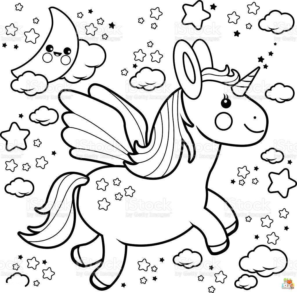 Midnight Unicorn Coloring Pages 4