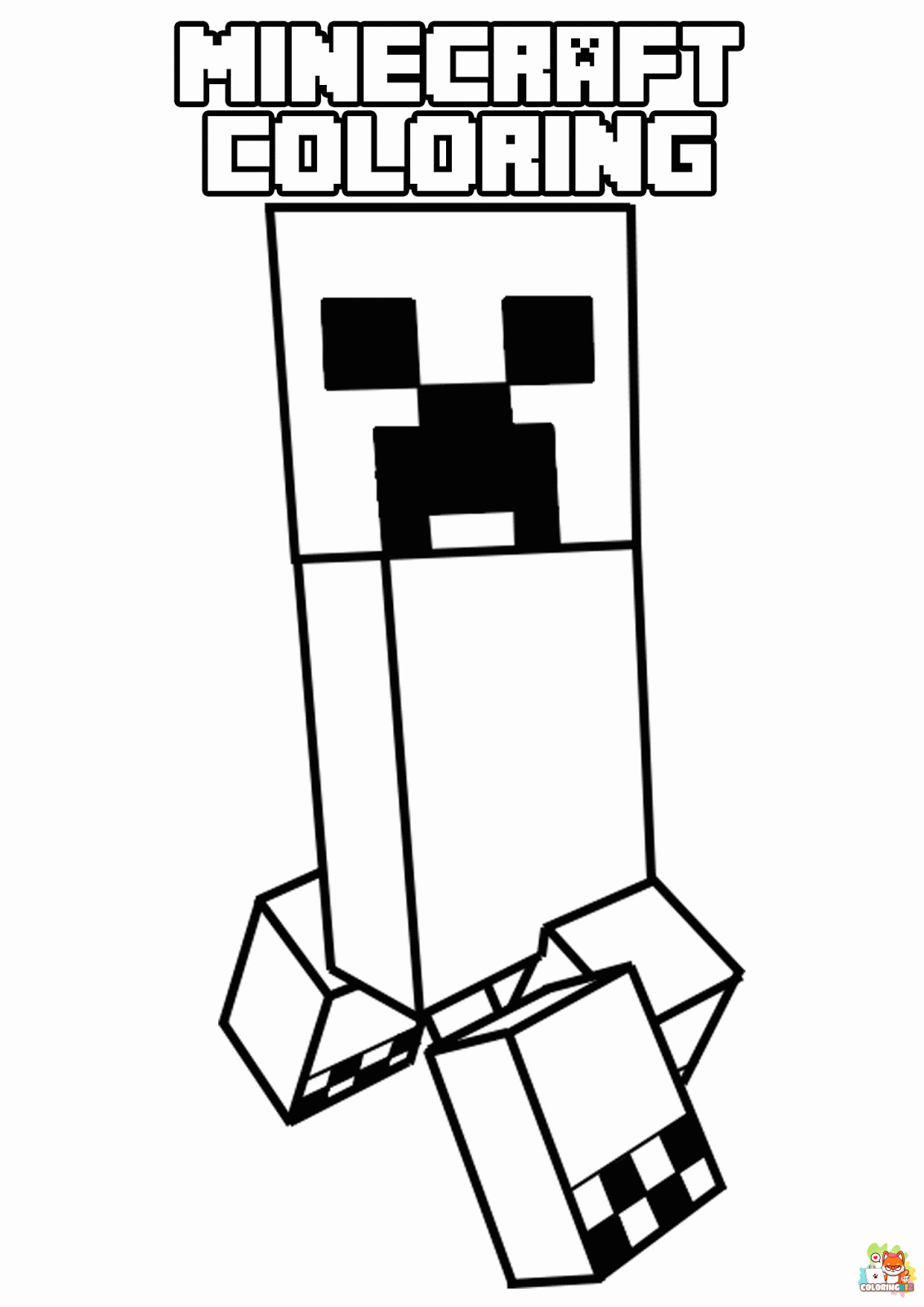 Minecraft Creeper Coloring Pages 1