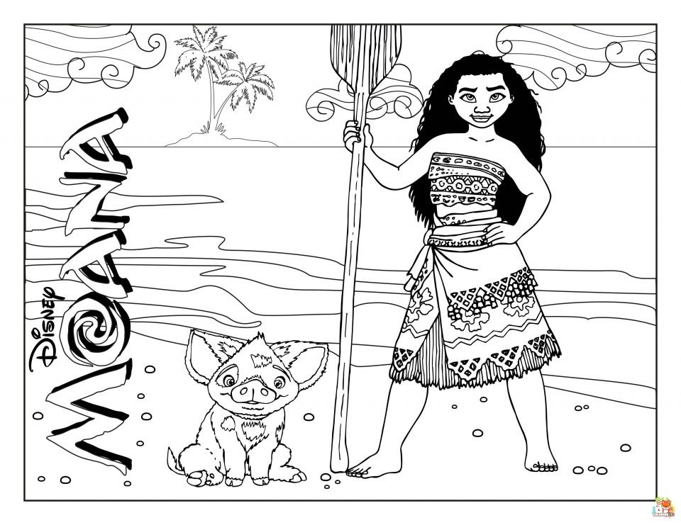 Moana and Family Coloring Pages 2