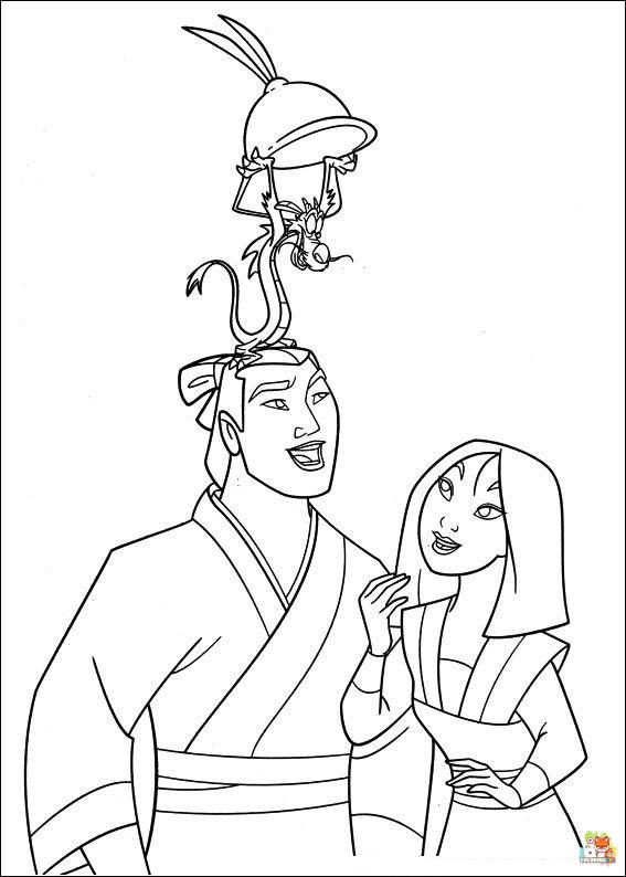 Mulan And Mushu Coloring Pages 3