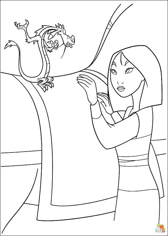 Mulan And Mushu Coloring Pages 7