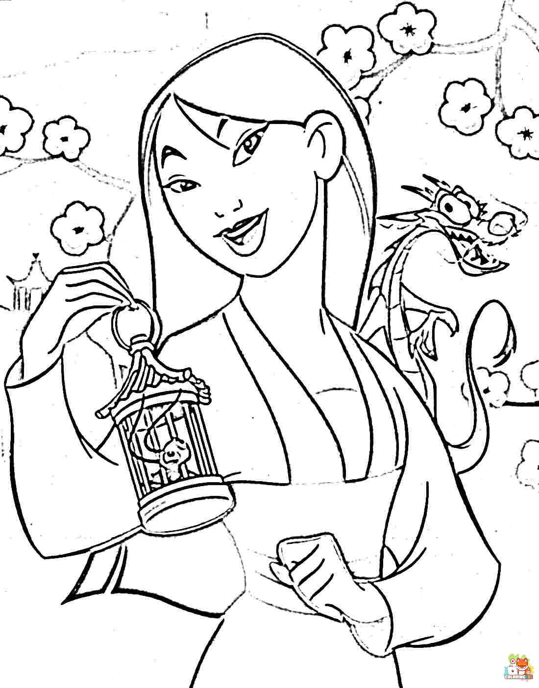Mulan And Mushu Coloring Pages 8