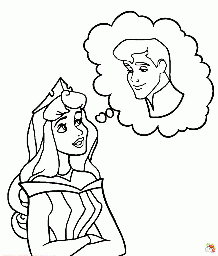 Phillip and Aurora coloring pages 2