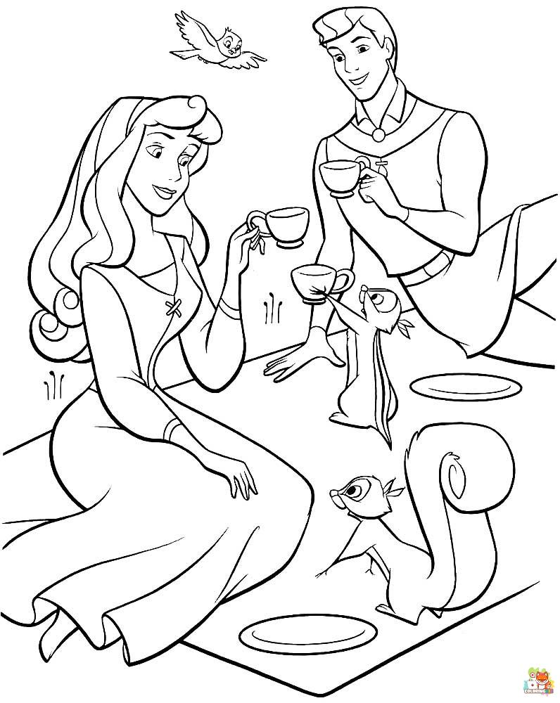 Phillip and Aurora coloring pages 7