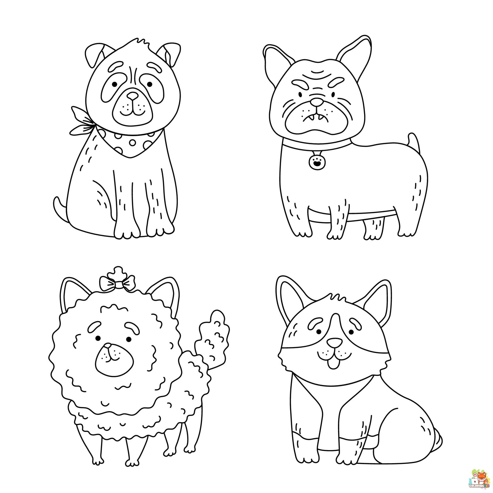 Pomeranian and Chihuahua Coloring Pages 10