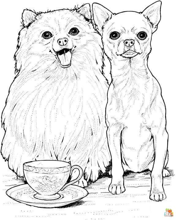 Pomeranian and Chihuahua Coloring Pages 11