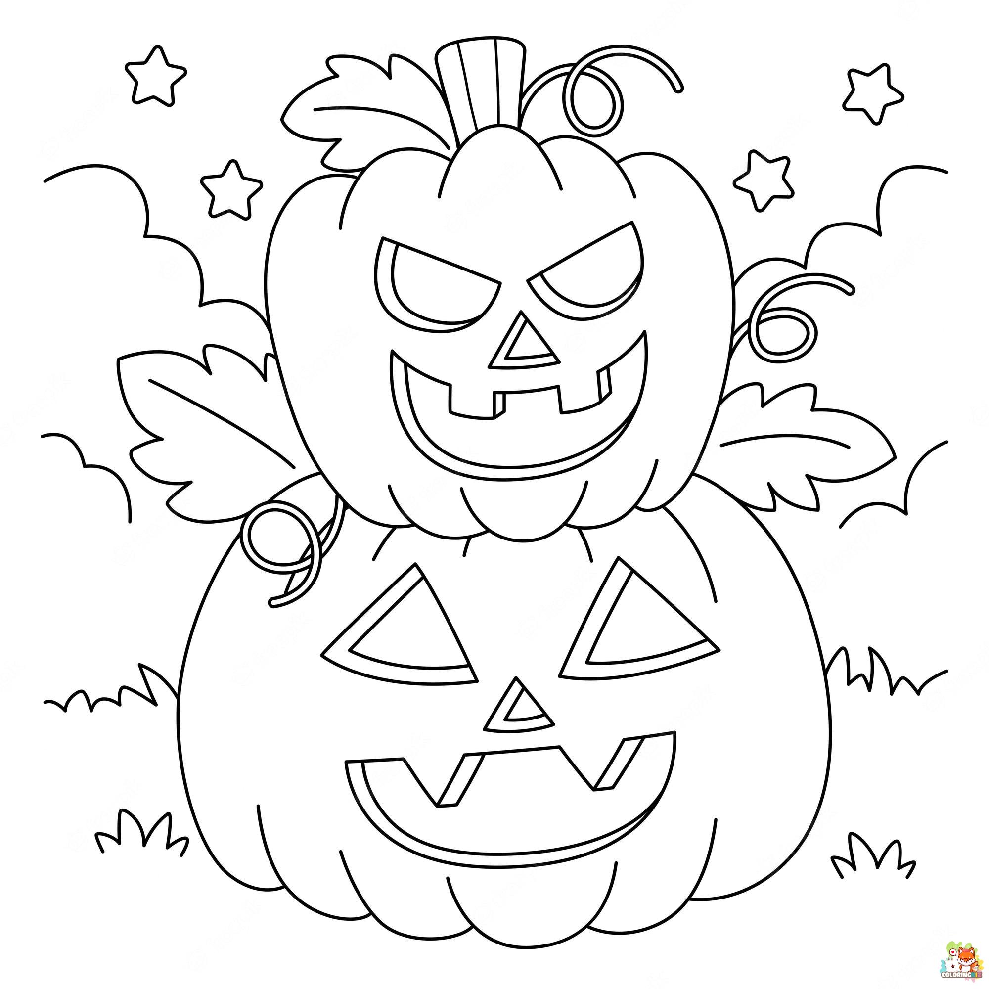 Pumpkin Halloween Coloring Pages 2