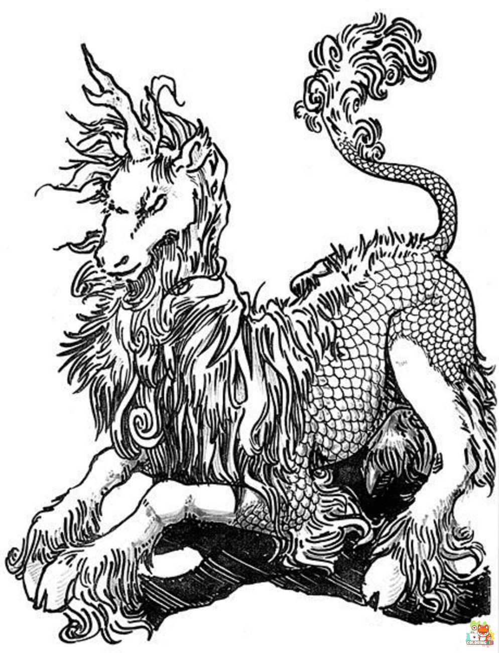 Quilin Unicorn Coloring Pages 1