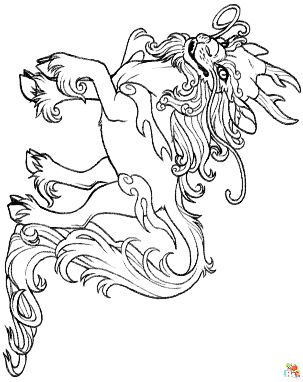 Quilin Unicorn Coloring Pages 3