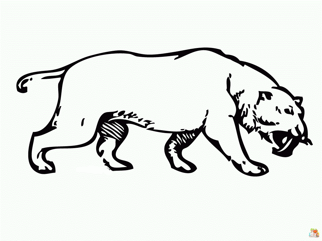 Saber Tooth Tiger Coloring Pages 2