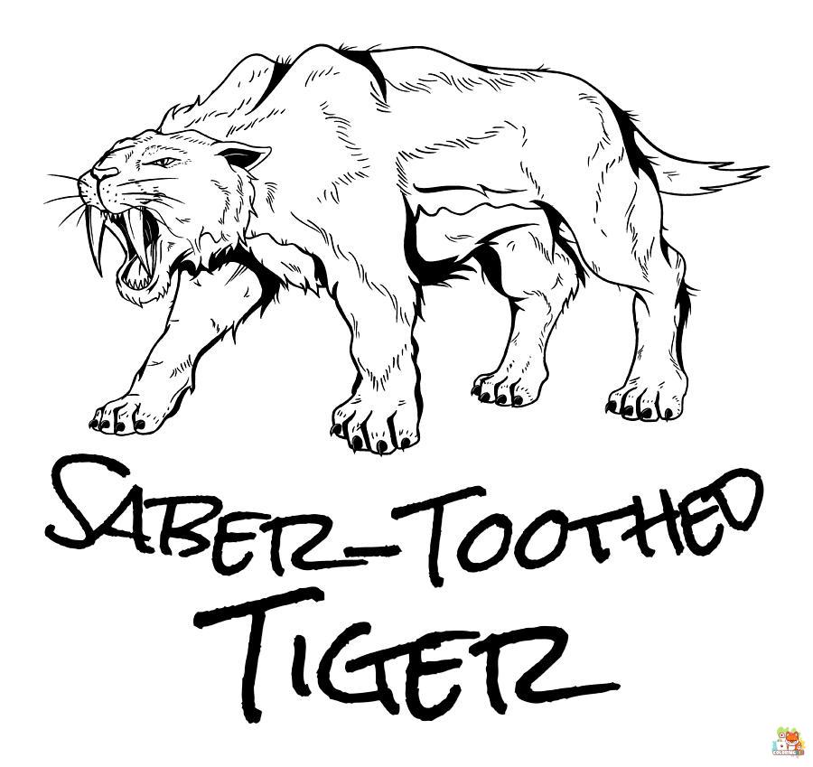 Saber Tooth Tiger Coloring Pages 5