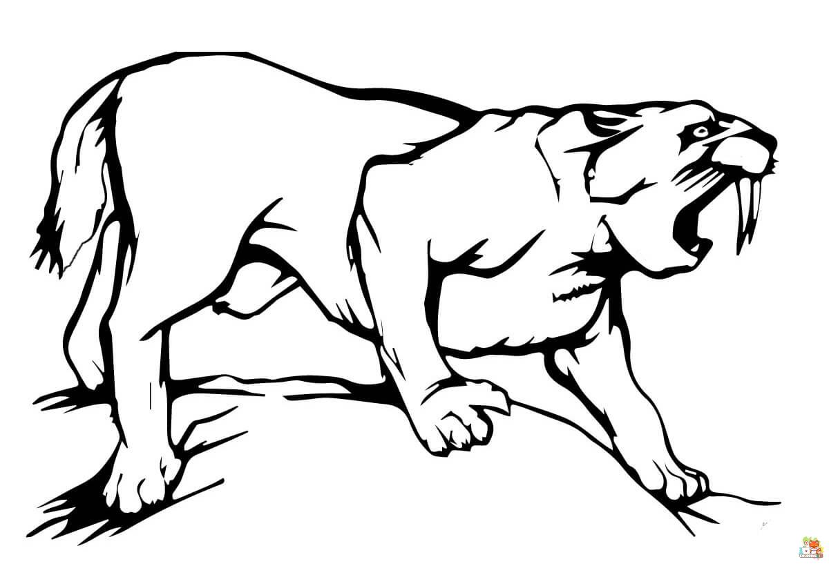 Saber Tooth Tiger Coloring Pages 6