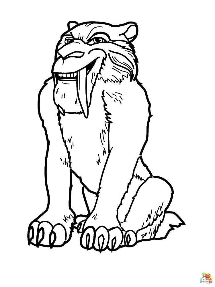 Saber Tooth Tiger Coloring Pages 7