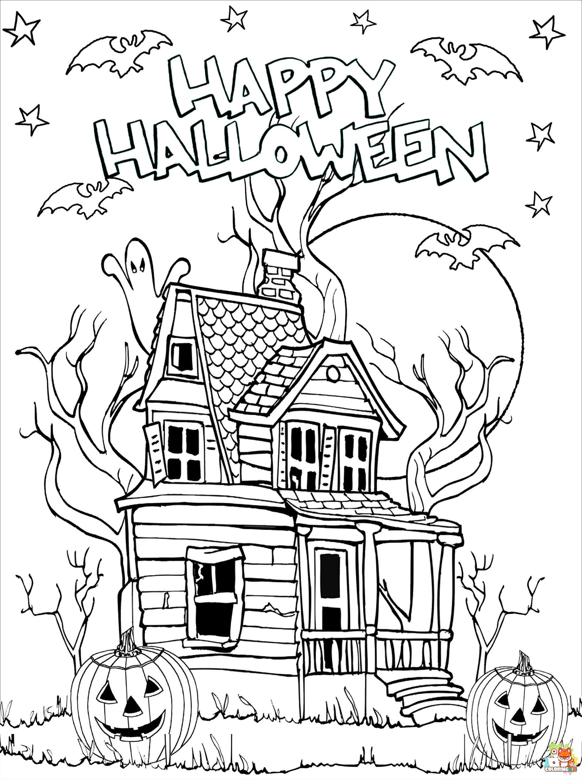 Scary Halloween coloring pages 1