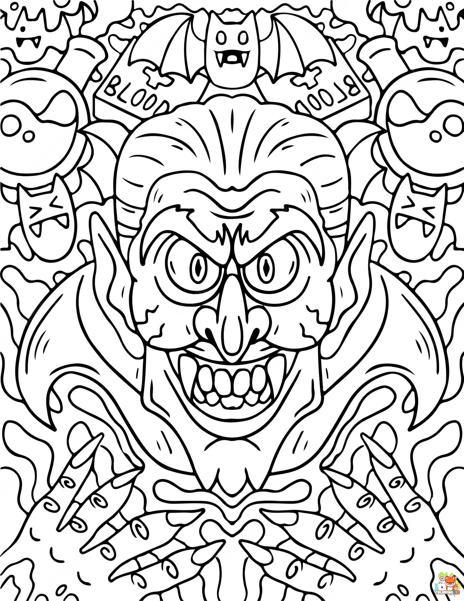 Scary Halloween coloring pages 9