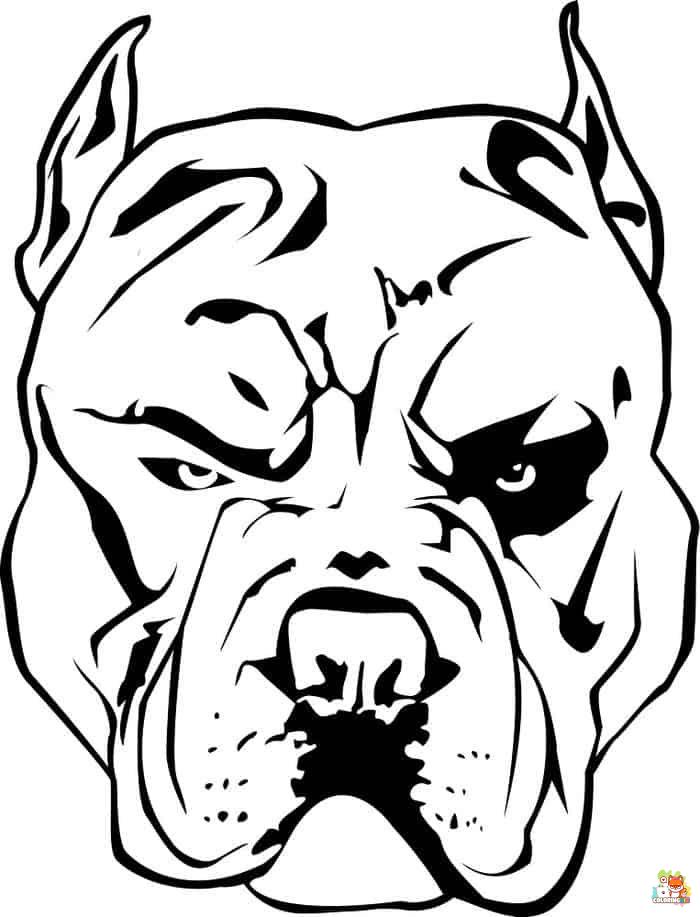 Scary Pitbull Coloring Pages 1