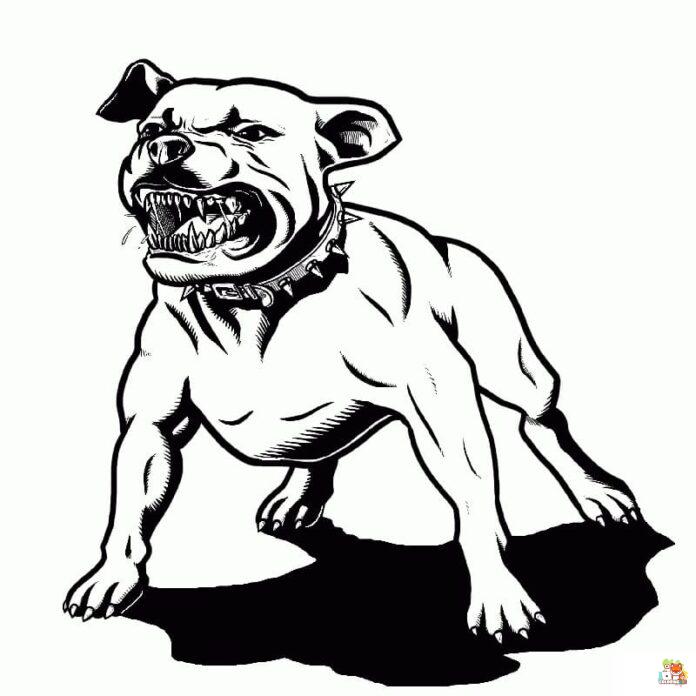 Scary Pitbull Coloring Pages 6
