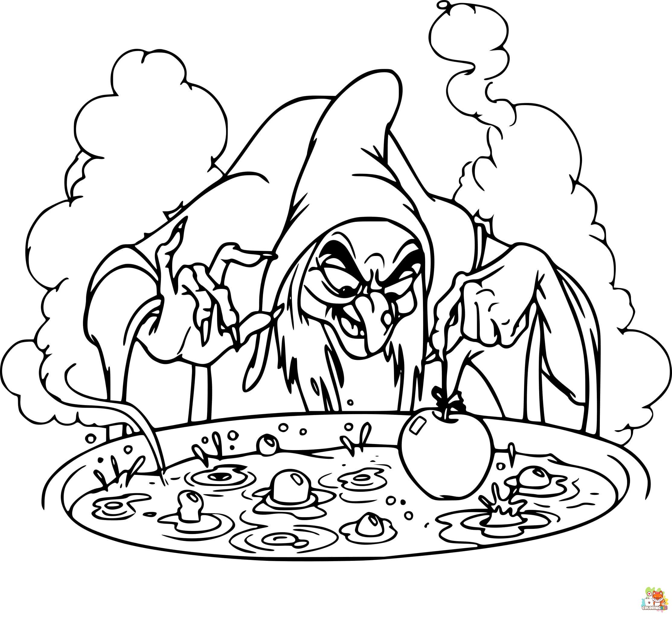 Snow White And Witch Coloring Pages 1