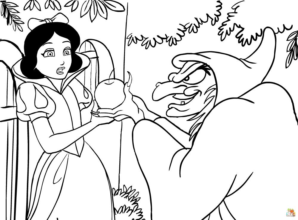 Snow White And Witch Coloring Pages 3