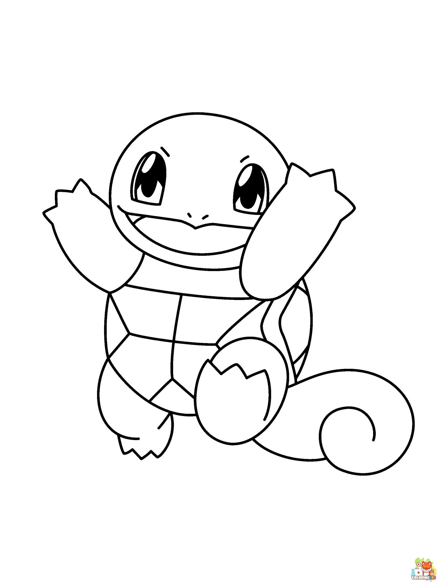 Squirtle Coloring Pages easy 1