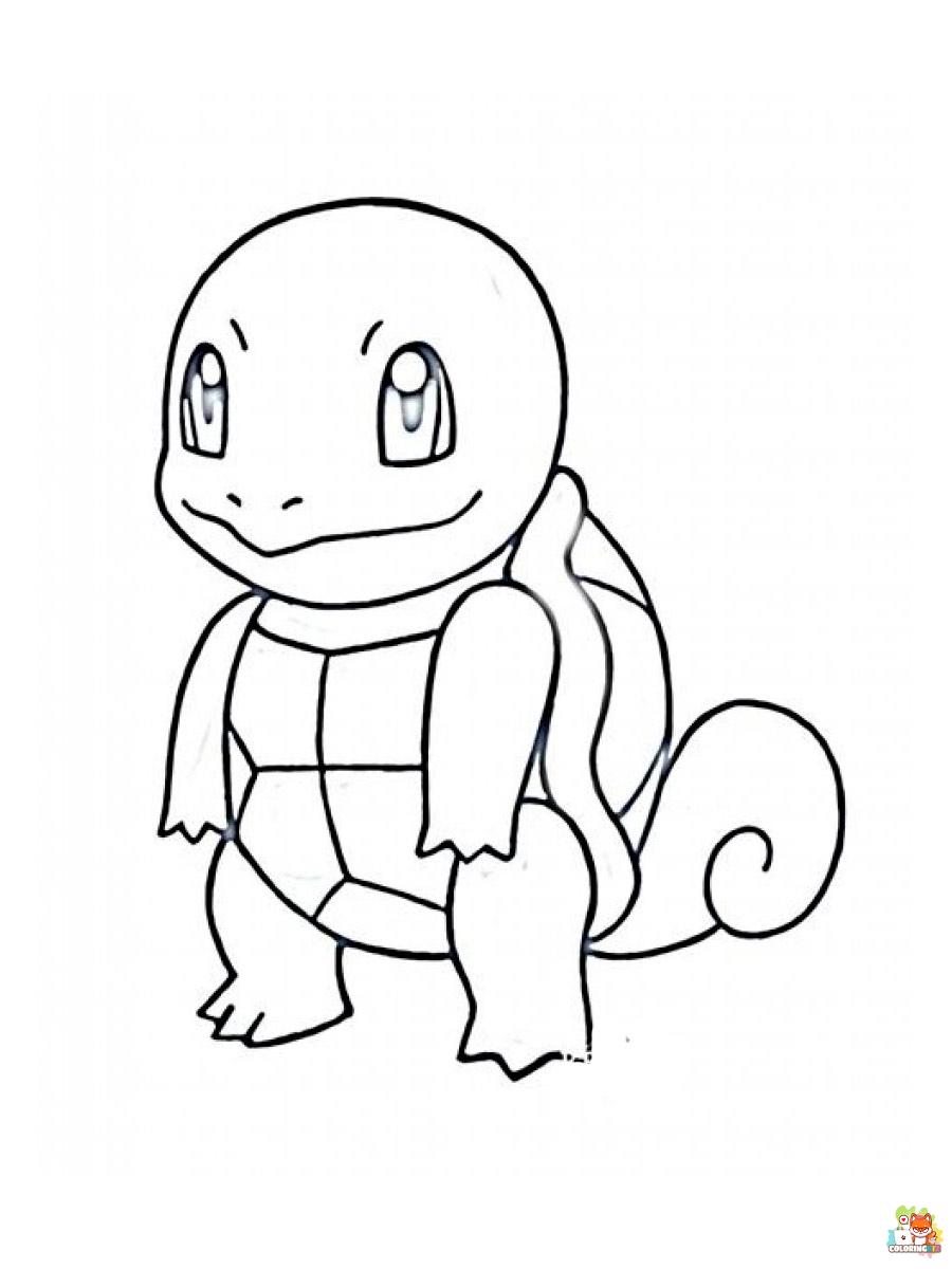 Squirtle Coloring Pages easy 3